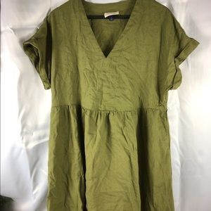 UNIVERSAL THREAD SHORT SLEEVE BLOUSE, ARMY GREEN